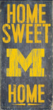 Michigan Wolverines Wood Sign - Home Sweet Home 6"x12"