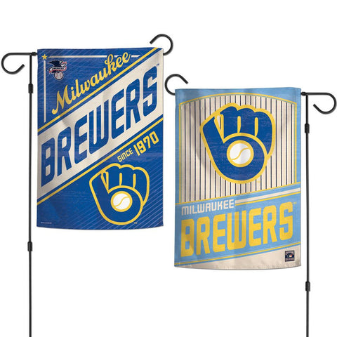 Milwaukee Brewers Flag 12x18 Garden Style 2 Sided Cooperstown-0