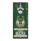 Milwaukee Bucks Sign Wood 5x11 Bottle Opener - Special Order