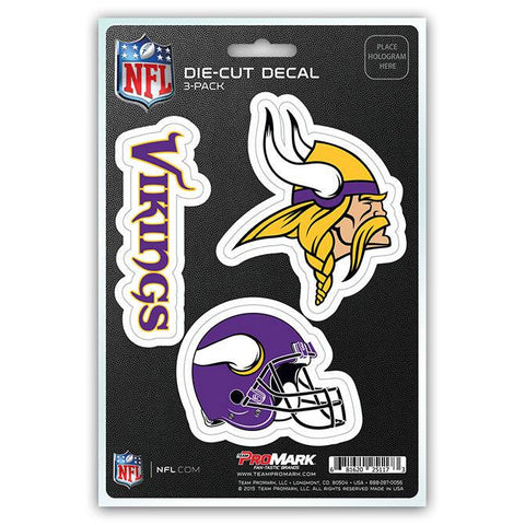 Minnesota Vikings Decal Die Cut Team 3 Pack - Team Fan Cave