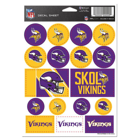 Minnesota Vikings Decal Sheet 5x7 Vinyl-0