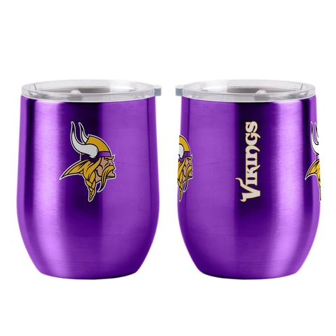 Minnesota Vikings Travel Tumbler 16oz Stainless Steel Curved-0