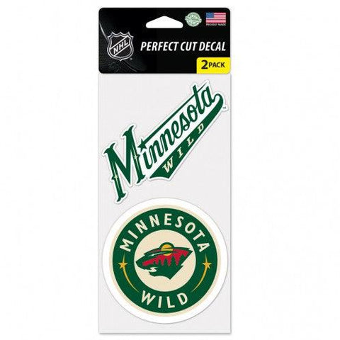 Minnesota Wild Decal 4x4 Perfect Cut Set of 2 - Team Fan Cave