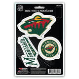 Minnesota Wild Decal Die Cut Team 3 Pack