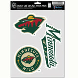 Minnesota Wild Decal Multi Use Fan 3 Pack