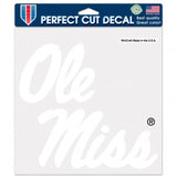 Mississippi Rebels Decal 8x8 Die Cut White - Special Order-0