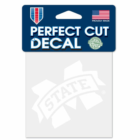 Mississippi State Bulldogs Decal 4x4 Perfect Cut White