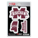 Mississippi State Bulldogs Decal Die Cut Team 3 Pack