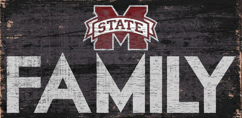 Mississippi State Bulldogs Sign Wood 12x6 Family Design - Special Order - Team Fan Cave