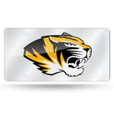 Missouri Tigers License Plate Laser Cut Silver - Team Fan Cave