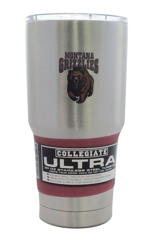 Montana Grizzlies Travel Tumbler 30oz Silver CO-0