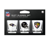 Baltimore Ravens Shot Glass Set 3 Pack-0