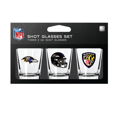 Baltimore Ravens Shot Glass Set 3 Pack-0