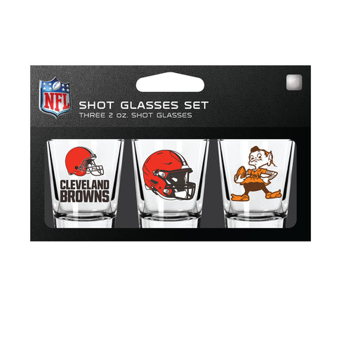 Cleveland Browns Shot Glass Set 3 Pack-0