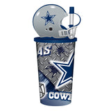 Dallas Cowboys Helmet Cup 32oz Plastic with Straw-0