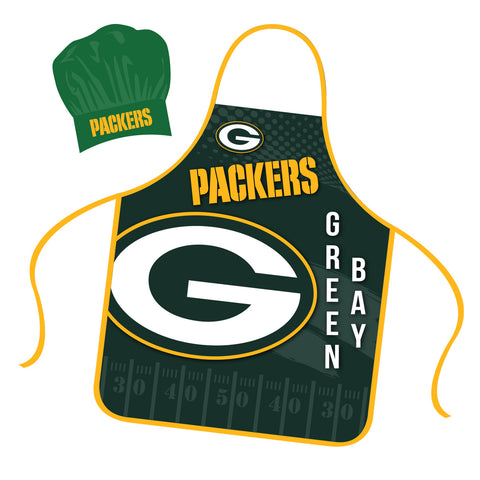 Green Bay Packers Chef Hat and Apron Set-0