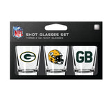 Green Bay Packers Shot Glass Set 3 Pack-0