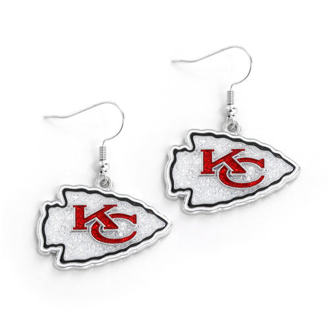 Kansas City Chiefs Earrings Glitter Dazzle-0