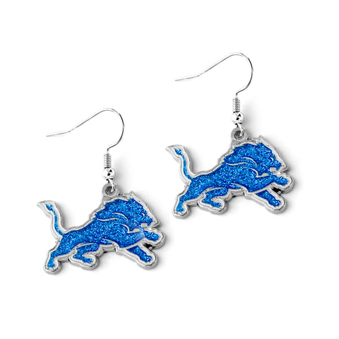 Detroit Lions Earrings Glitter Dazzle-0