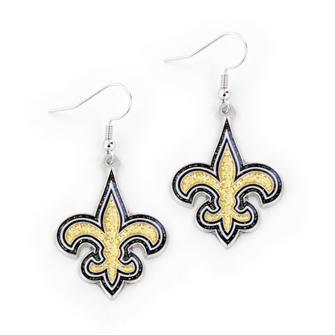 New Orleans Saints Earrings Glitter Dazzle-0