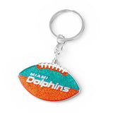 Miami Dolphins Keychain Football Glitter-0