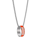 Cleveland Browns Necklace Fashion Ring Pendant Silver-0