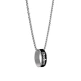 Pittsburgh Steelers Necklace Fashion Ring Pendant Silver-0