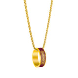 Washington Commanders Necklace Fashion Ring Pendant Gold-0