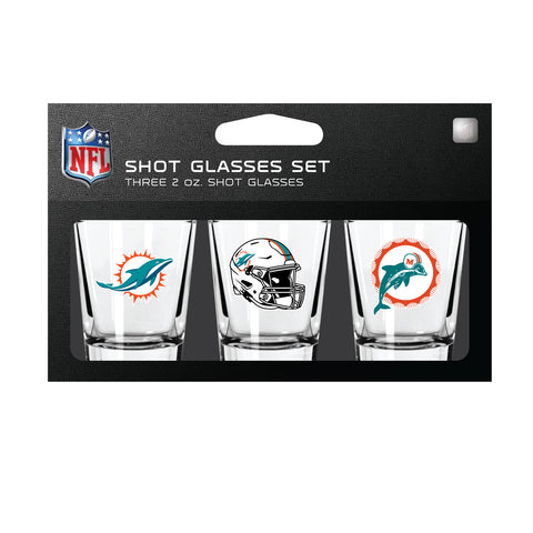 Miami Dolphins Shot Glass Set 3 Pack-0