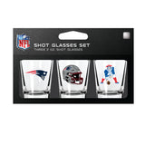 New England Patriots Shot Glass Set 3 Pack-0