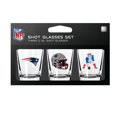 New England Patriots Shot Glass Set 3 Pack-0