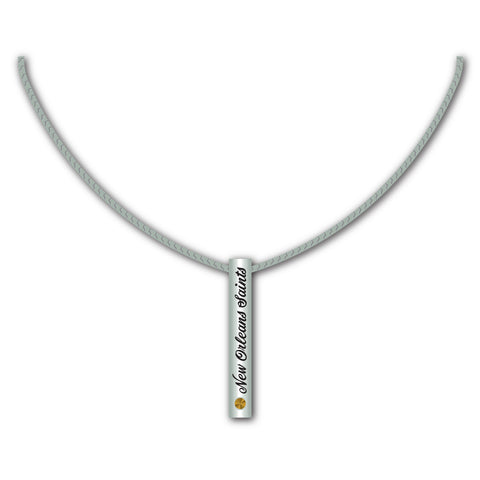 New Orleans Saints Necklace Silver Bar-0