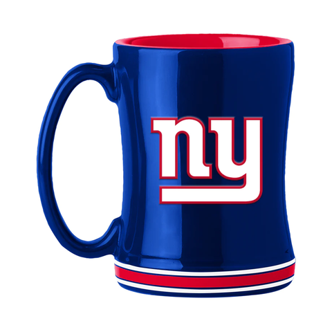 New York Giants Coffee Mug 14oz Sculpted Relief Team Color-0