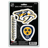 Nashville Predators Decal Die Cut Team 3 Pack