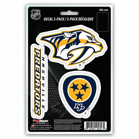 Nashville Predators Decal Die Cut Team 3 Pack