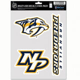 Nashville Predators Decal Multi Use Fan 3 Pack - Team Fan Cave