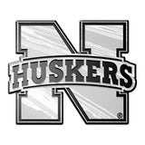 Nebraska Cornhuskers Auto Emblem - Silver - Team Fan Cave