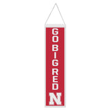 Nebraska Cornhuskers Banner Wool 8x32 Heritage Slogan Design - Special Order-0