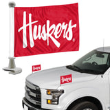 Nebraska Cornhuskers Flag Set 2 Piece Ambassador Style - Team Fan Cave