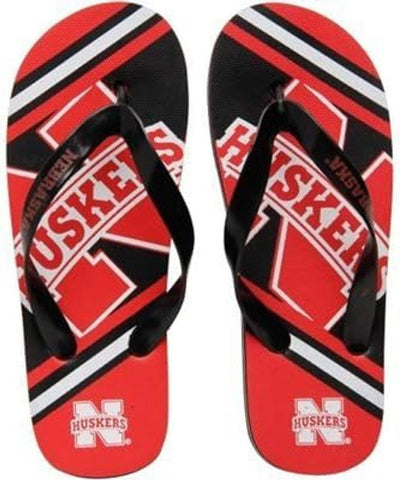 Nebraska Cornhuskers Flip Flop - Unisex Big Logo - (1 Pair) - S-0