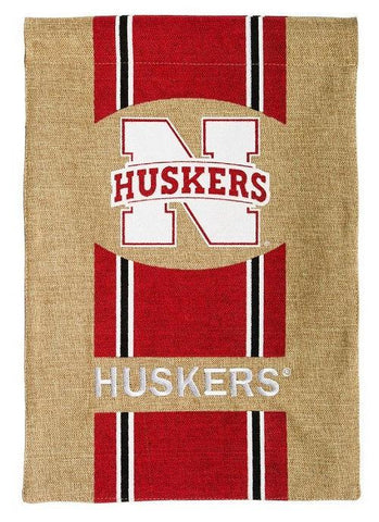 Nebraska Cornhuskers Garden Flag Burlap - Team Fan Cave