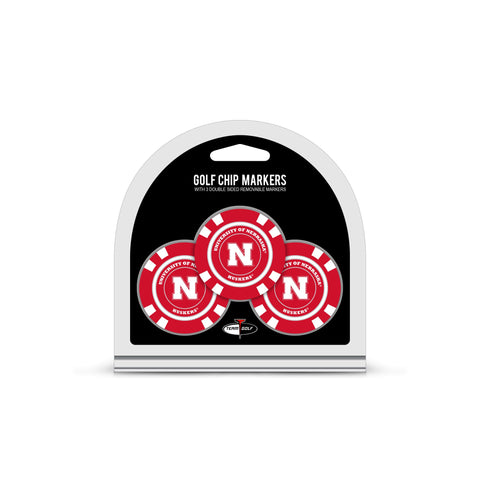 Nebraska Cornhuskers Golf Chip with Marker 3 Pack - Team Fan Cave