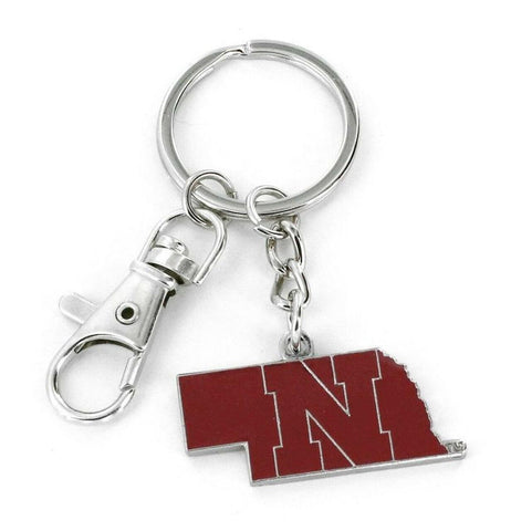 Nebraska Cornhuskers Keychain State Design - Team Fan Cave