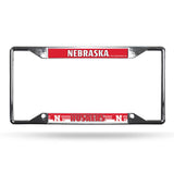 Nebraska Cornhuskers License Plate Frame Chrome EZ View - Team Fan Cave