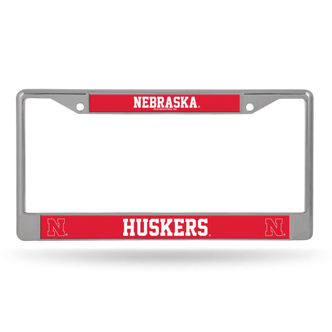 Nebraska Cornhuskers License Plate Frame Chrome Printed Insert-0