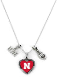 Nebraska Cornhuskers Necklace Charmed Sport Love Football - Team Fan Cave