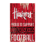 Nebraska Cornhuskers Sign 11x17 Wood Proud to Support Design-0