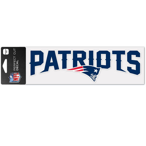 New England Patriots Decal 3x10 Perfect Cut Wordmark Color-0