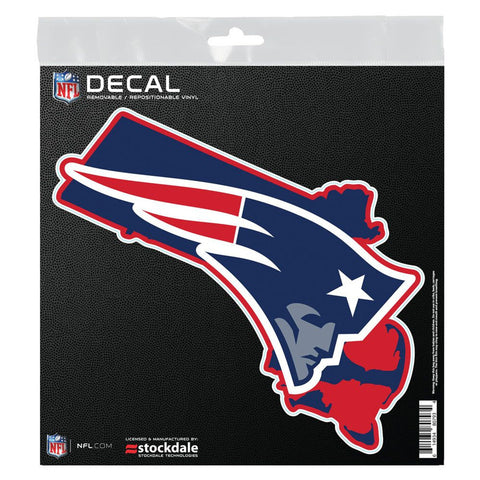 New England Patriots Decal 6x6 All Surface State Shape - Special Order-0