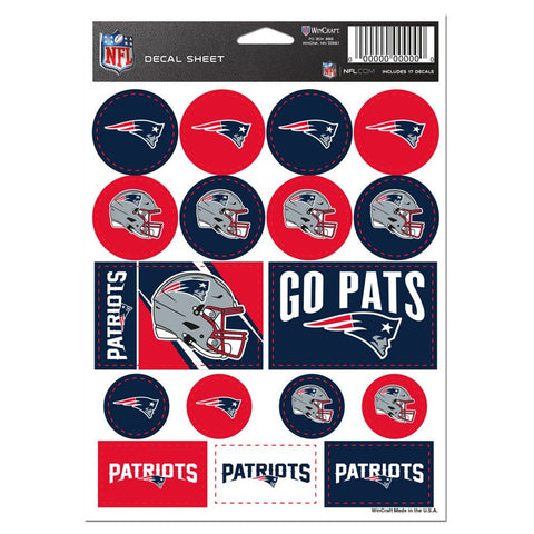 New England Patriots Decal Sheet 5x7 Vinyl-0